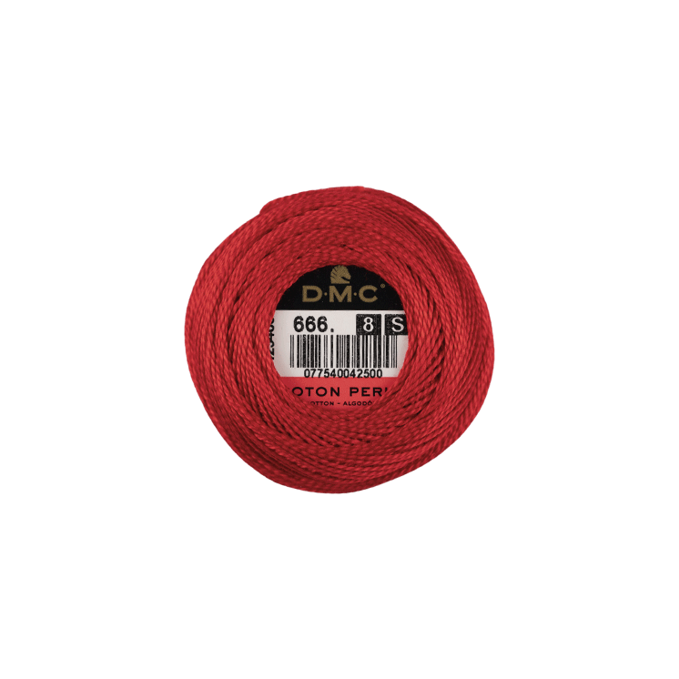 DMC Coton Perlé 8 Embroidery Thread (The Red Shades) (666)