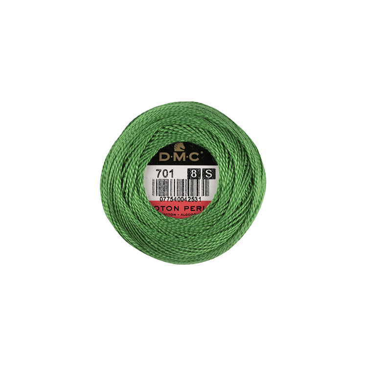DMC Coton Perlé 8 Embroidery Thread (The Green Shades) (701)
