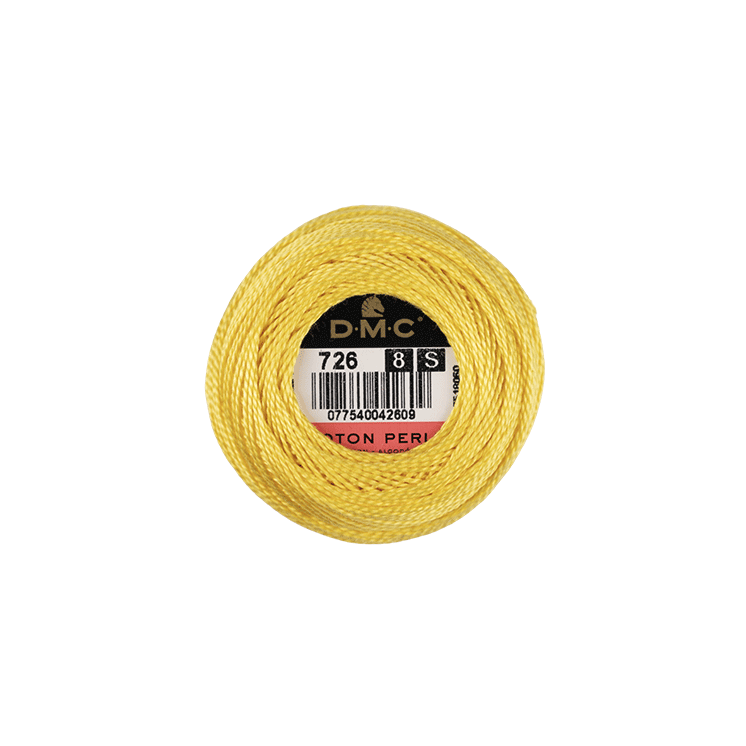 DMC Coton Perlé 8 Embroidery Thread (The Yellow Shades) (726)