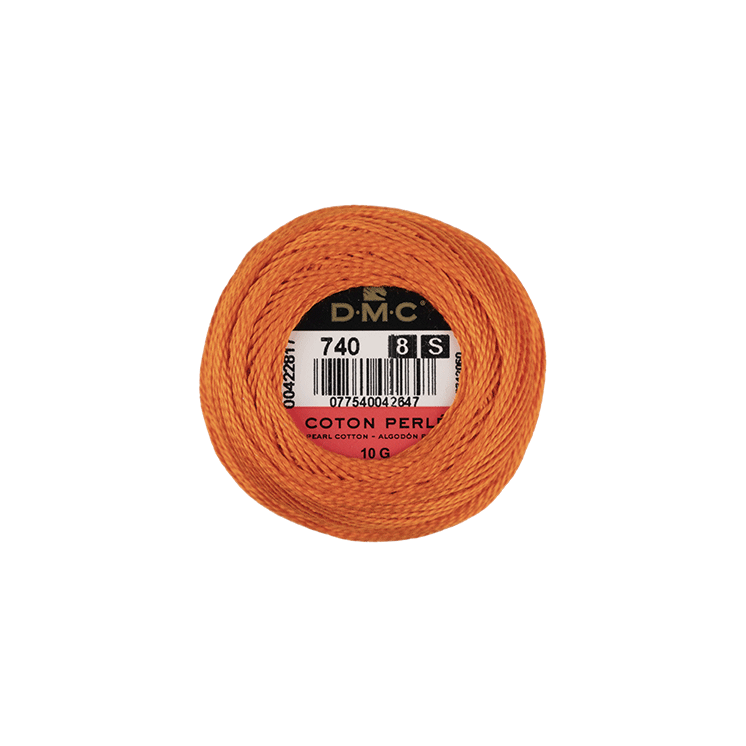 DMC Coton Perlé 8 Embroidery Thread (The Orange Shades) (740)