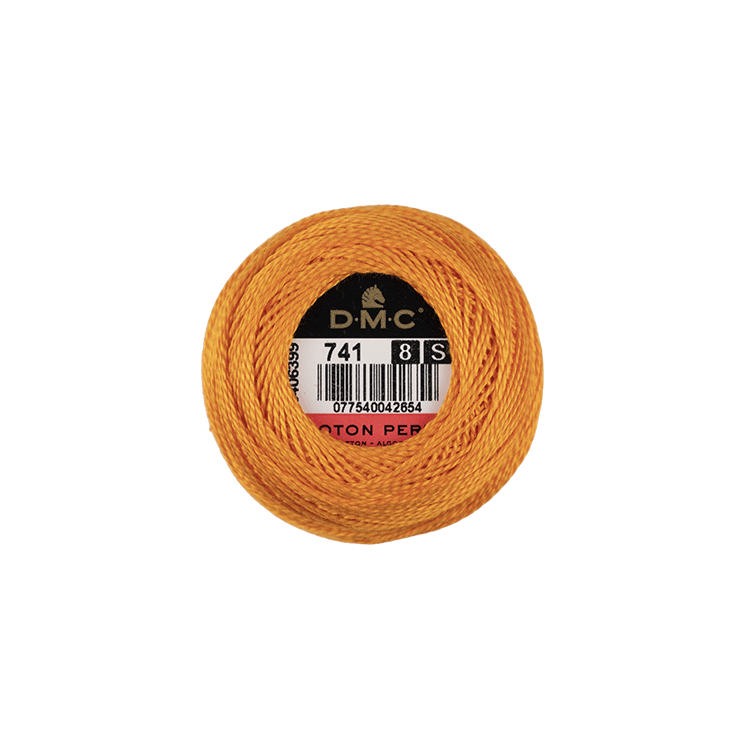 DMC Coton Perlé 8 Embroidery Thread (The Orange Shades) (741)