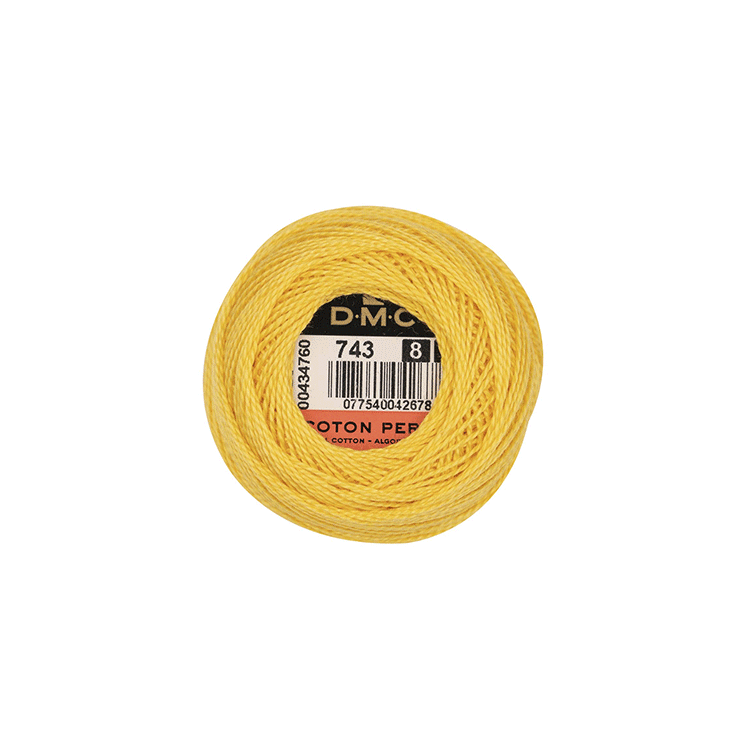 DMC Coton Perlé 8 Embroidery Thread (The Yellow Shades) (743)