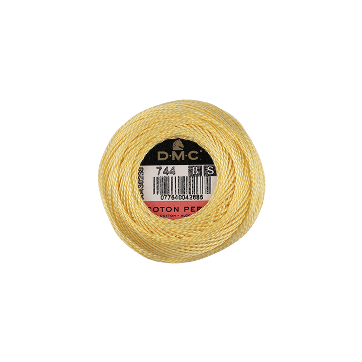 DMC Coton Perlé 8 Embroidery Thread (The Yellow Shades) (744)