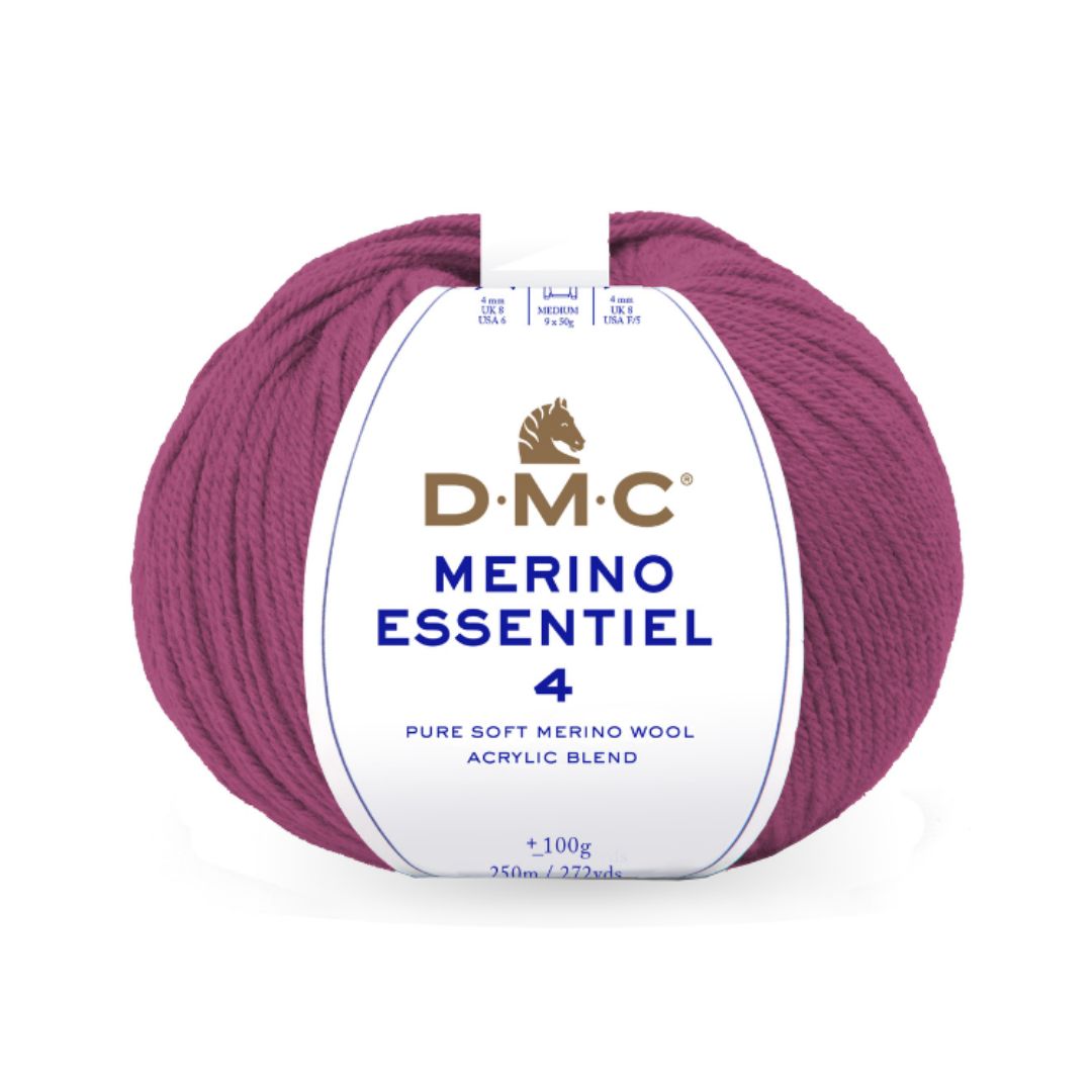 Fil à Tricoter DMC Merino Essentiel 8 - 55% Laine Mérinos, 45% Acrylique - 100 Gr / 80 M - Aiguilles 8 Mm