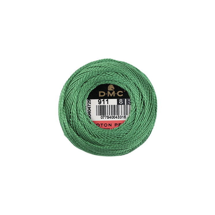 DMC Coton Perlé 8 Embroidery Thread (The Green Shades) (911)