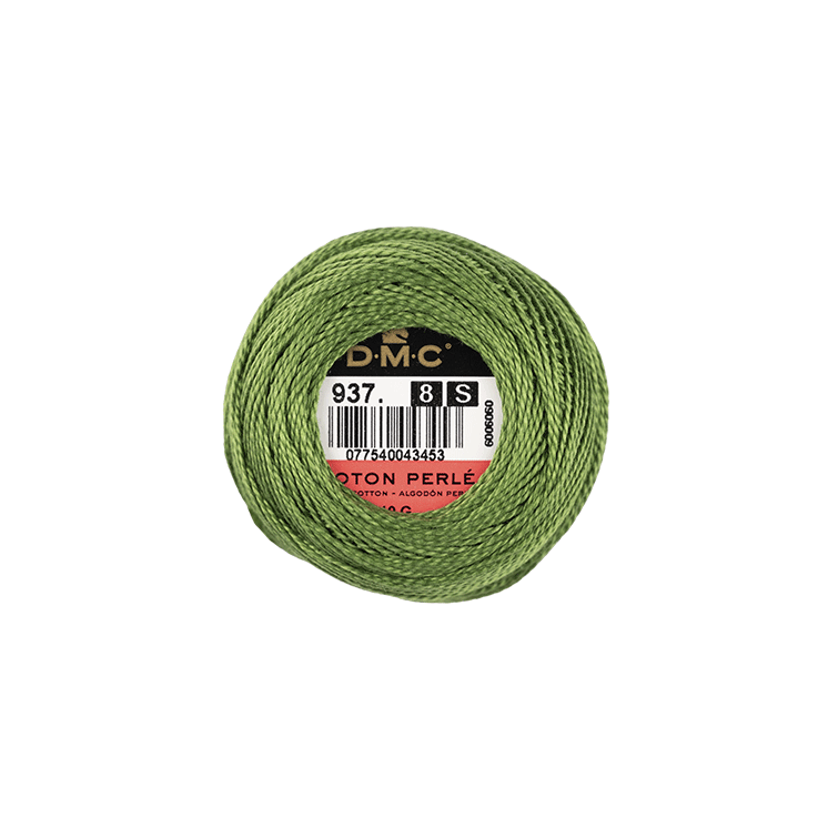 DMC Coton Perlé 8 Embroidery Thread (The Green Shades) (937)