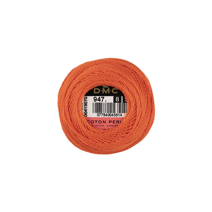DMC Coton Perlé 8 Embroidery Thread (The Orange Shades) (947)