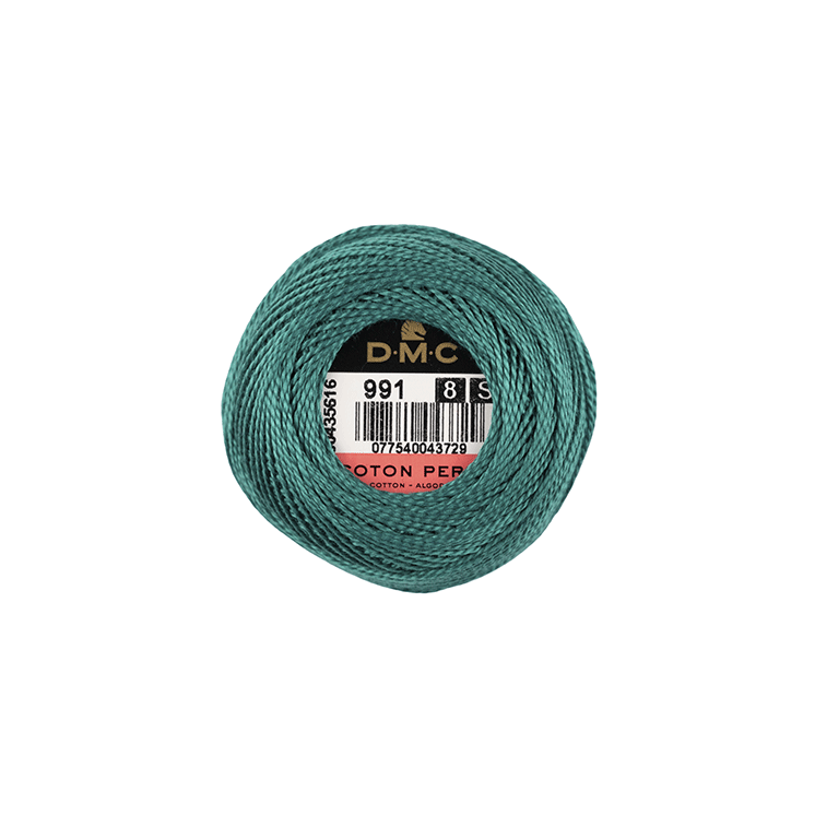 DMC Coton Perlé 8 Embroidery Thread (The Green Shades) (991)