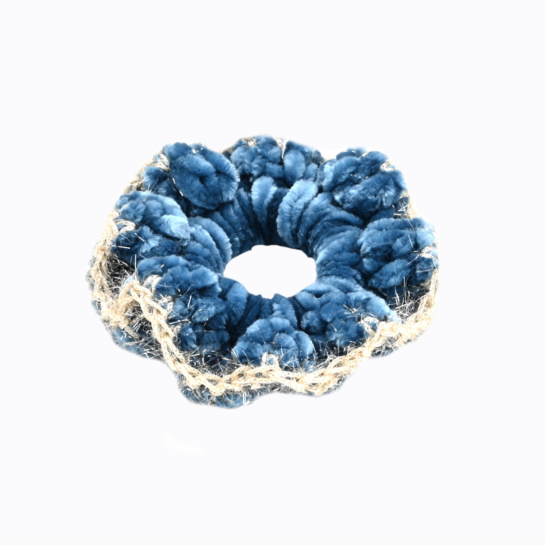 Handmayd Velvet Scrunchie (Azure Blue)