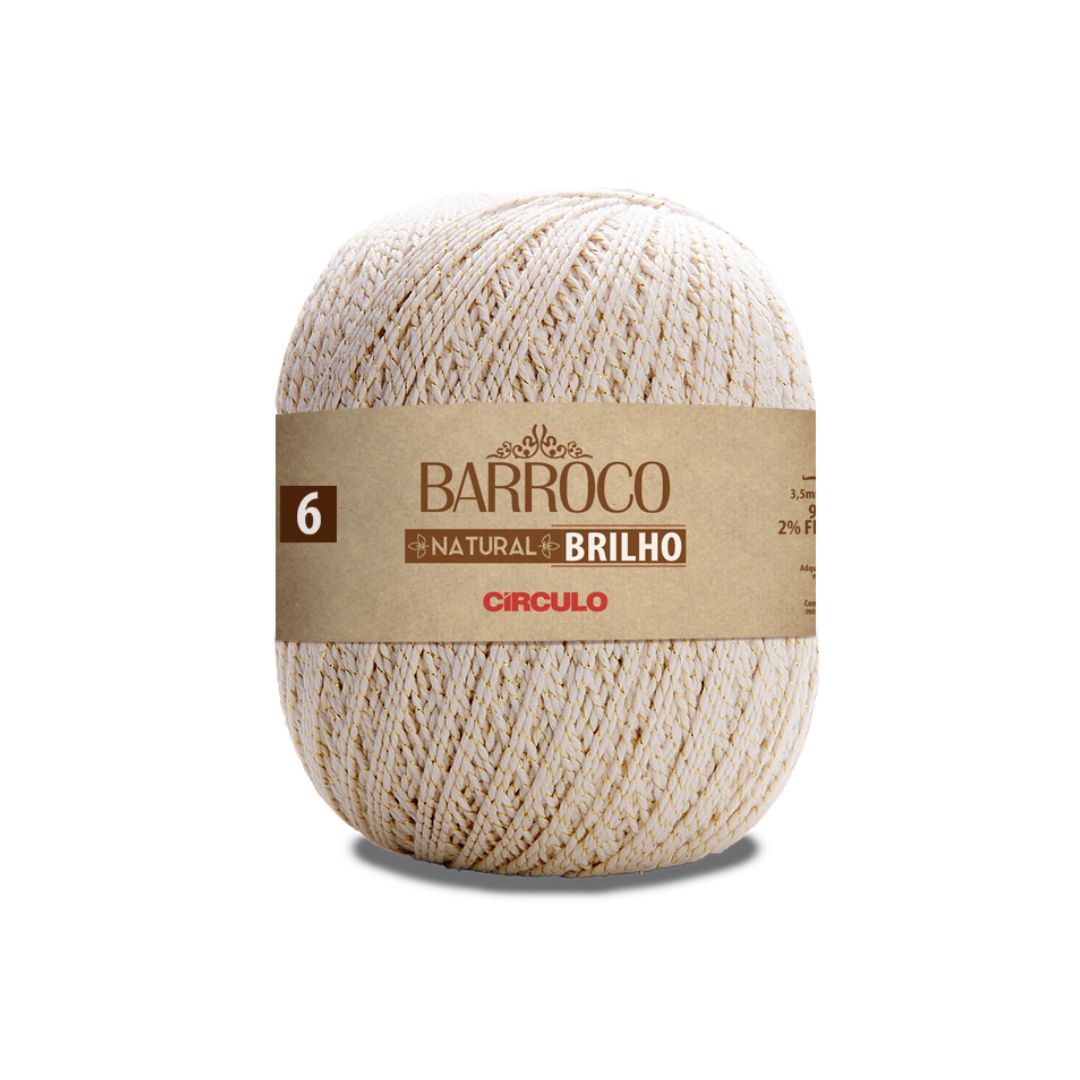  Circulo Barroco Natural Brilho Ouro 4/6 Yarn (20)