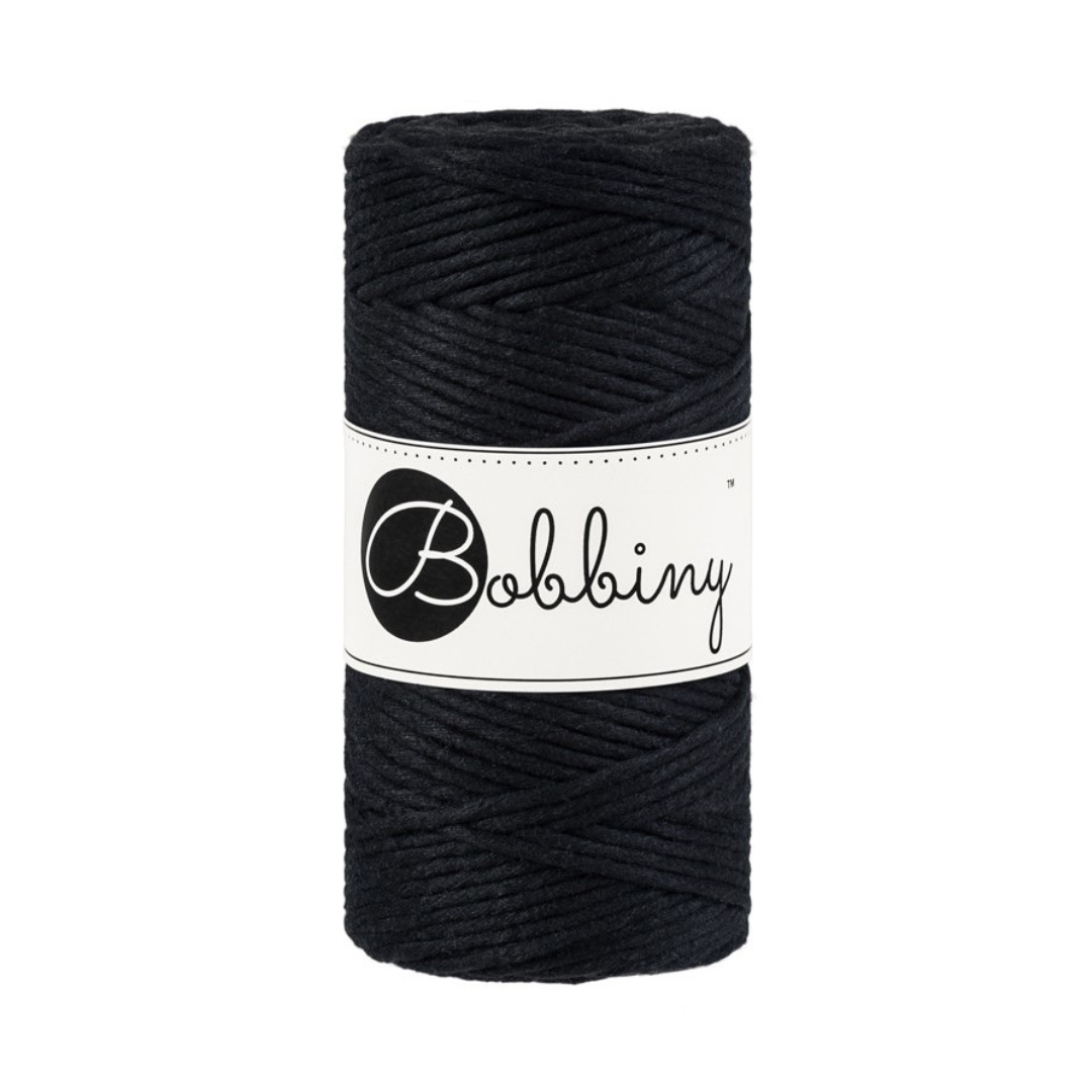 Bobbiny Macramé Cord (3mm) (Black)