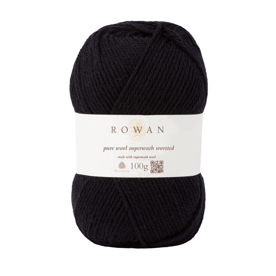 Rowan Pure Wool Superwash Worsted Yarn (Black)