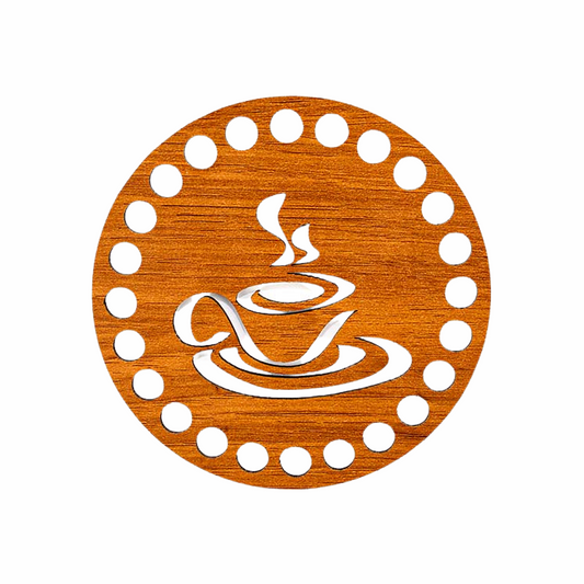 Handmayk Crochet Wood Base (Coffee Time)