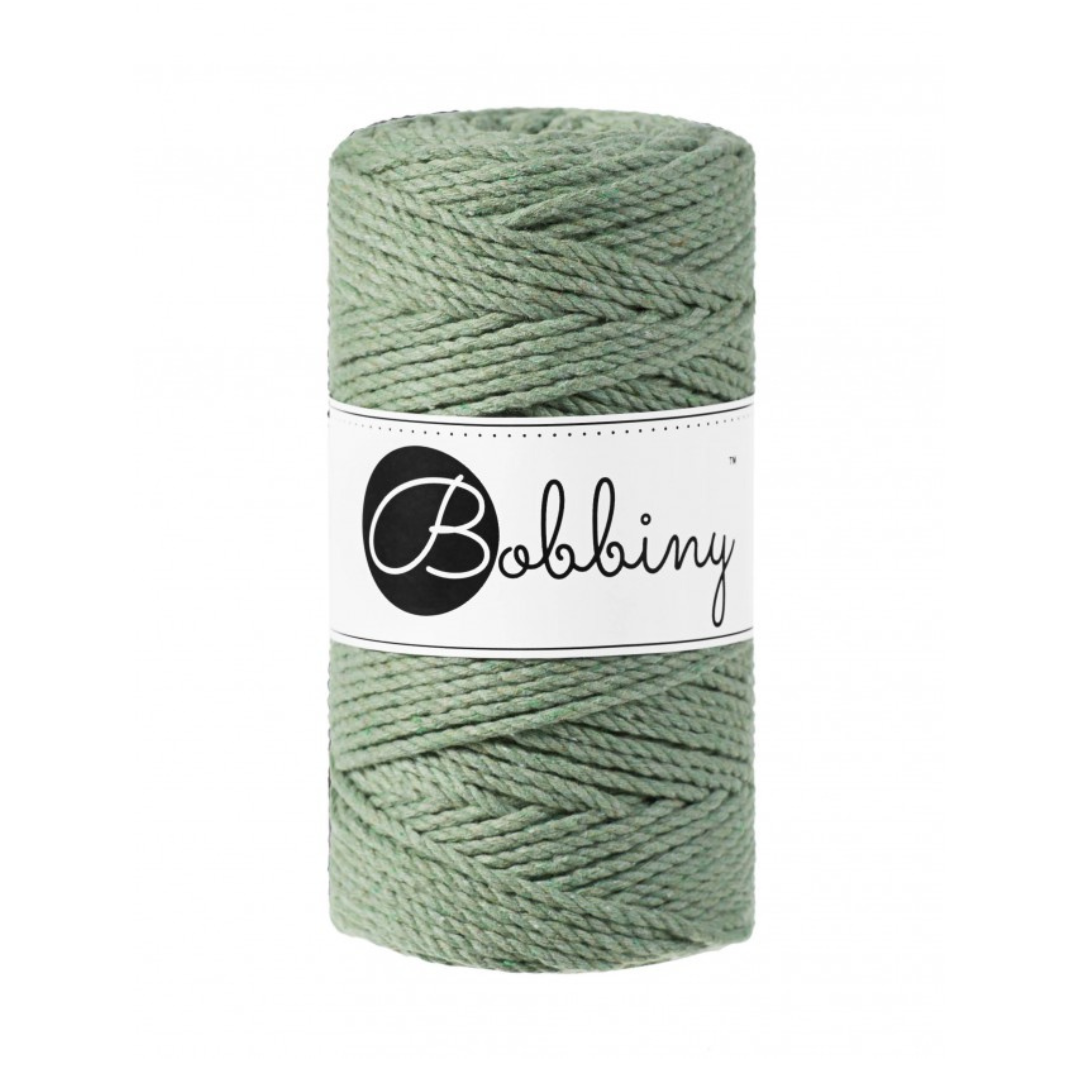 Bobbiny Macramé Rope (3mm) (Eucalyptus Green)
