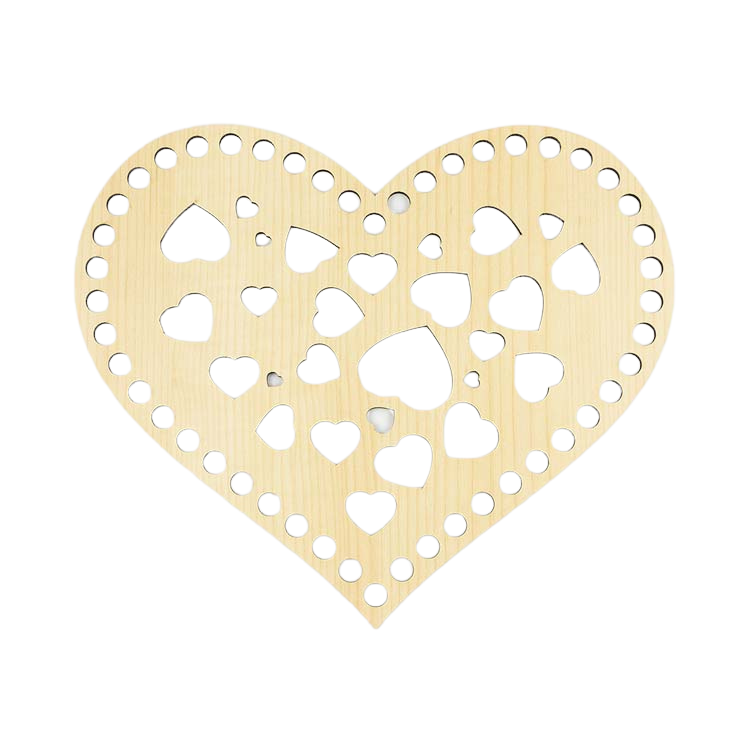 Handmayk Crochet Wood Base (Hearts)