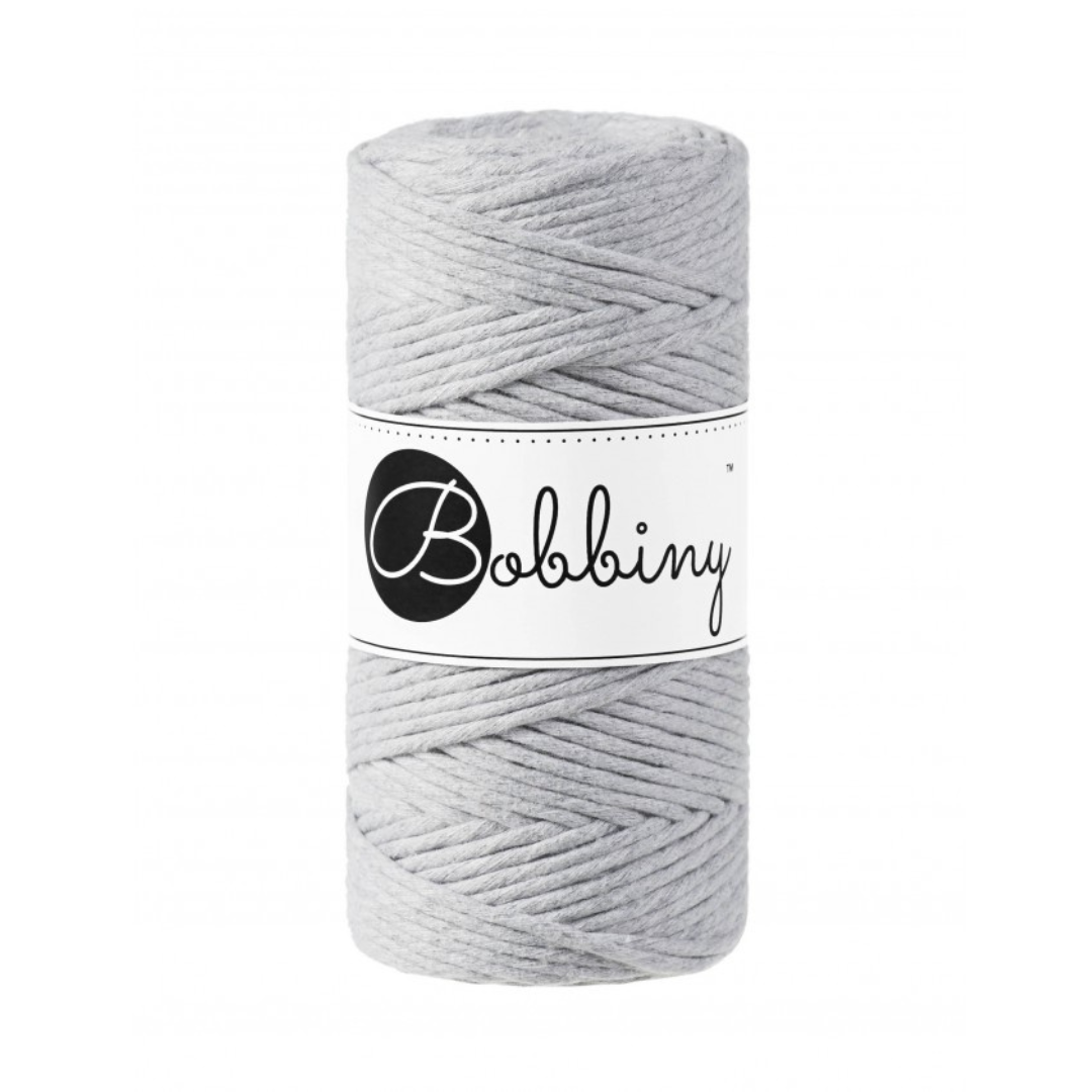 Bobbiny Macramé Cord (3mm) (Light Grey)