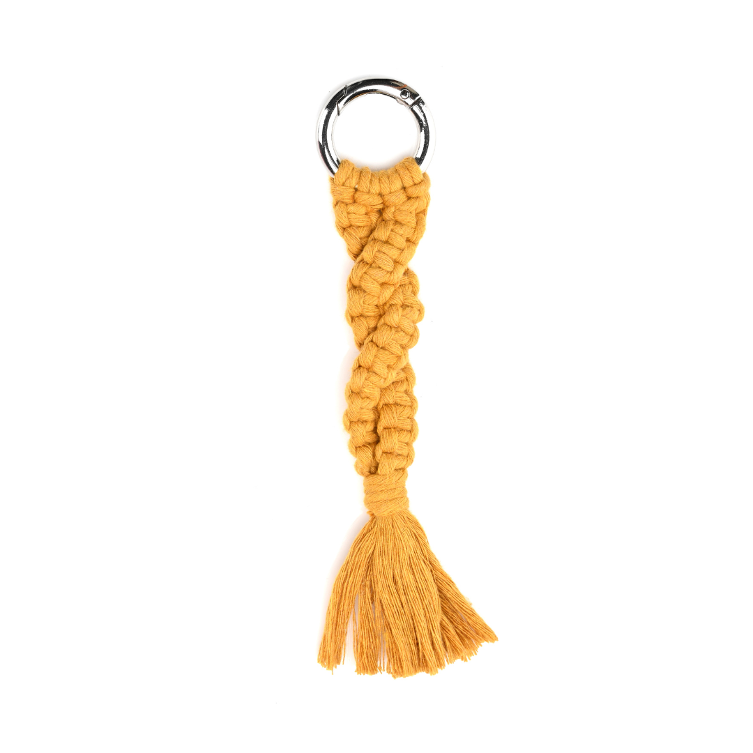 Handmayd Twisted Boho Macramé Keychain (Mellow Mustard)