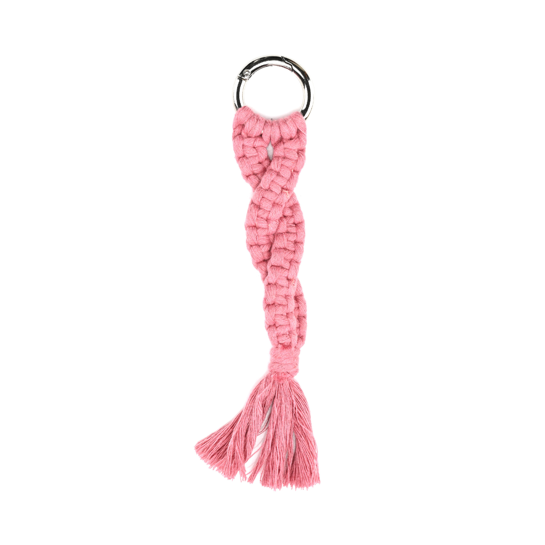 Handmayd Twisted Boho Macramé Keychain (Slight Brush)